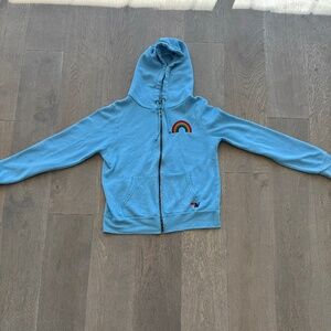 Aviator Nation - Rainbow Embroidery Zip Hoodie - Sky